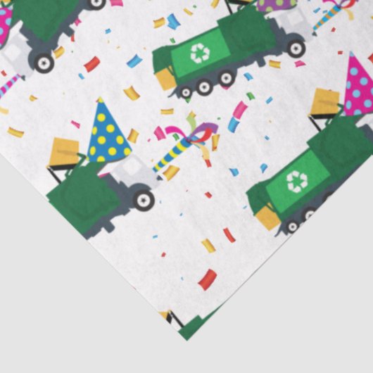 Recycling van vuilniswagens partijpatroon tissuepapier (Detail)