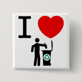 Recycling Vierkante Button 5,1 Cm (Voorkant)