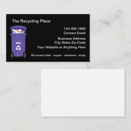 Recycling Visitekaartjes Design Sjabloon (Voorkant / Achterkant)