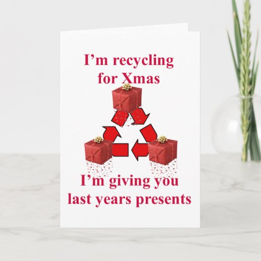 Recycling voor Kerstmis Feestdagen Kaart (Voorkant)