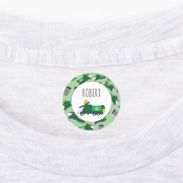 Recycling vuilnis Truck Pattern Boys Name School Labels