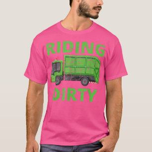 Recycling vuilnis Vrachtwagen Kinder Mannen Riding T-shirt