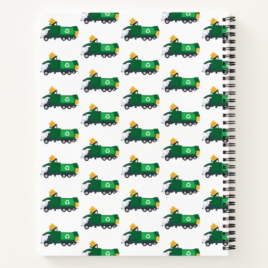 Recycling vuilnis Vrachtwagen Kinder Monogram Scho Notitieboek (Achterkant)