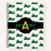 Recycling vuilnis Vrachtwagen Kinder Monogram Scho Notitieboek (Voorkant)