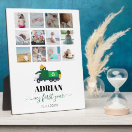 Recycling vuilniswagen Baby 1 jaar foto's Fotoplaat