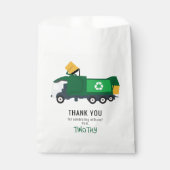 Recycling vuilniswagen Birthday Party Bedankzakje (Voorkant)