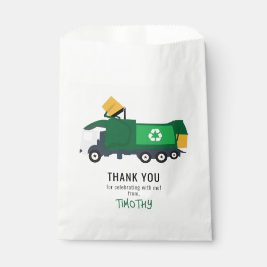 Recycling vuilniswagen Birthday Party Bedankzakje (Voorkant)