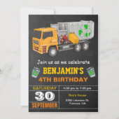 Recycling vuilniswagen Birthday Party Kaart (Voorkant)