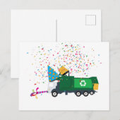 Recycling vuilniswagen feestdagenkaart (Voorkant / Achterkant)