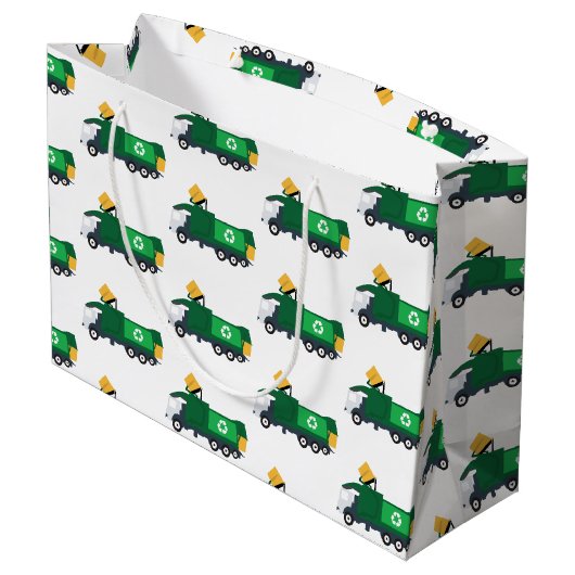 Recycling vuilniswagen groot cadeauzakje (Achterkant Gekanteld)