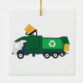 Recycling vuilniswagen keramisch ornament (Achterkant)