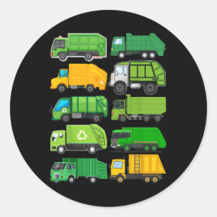 Recycling Vuilniswagen Kids Verjaardagscadeaus Ronde Sticker