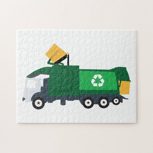Recycling vuilniswagen legpuzzel (Horizontaal)