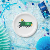 Recycling vuilniswagen papieren bordje (Feest)
