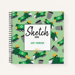 Recycling vuilniswagen Pattern Kinder Sketchbook Notitieboek