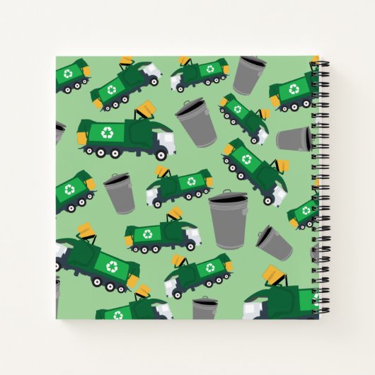 Recycling vuilniswagen Pattern Kinder Sketchbook Notitieboek (Achterkant)