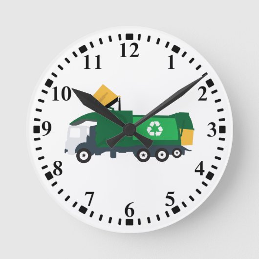 Recycling vuilniswagen ronde klok (Voorkant)