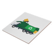 Recycling vuilniswagen tegeltje (Zijkant)