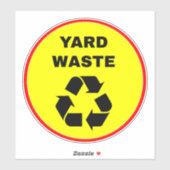 Recycling Yard Waste Sign - Geel Sticker (Vel)