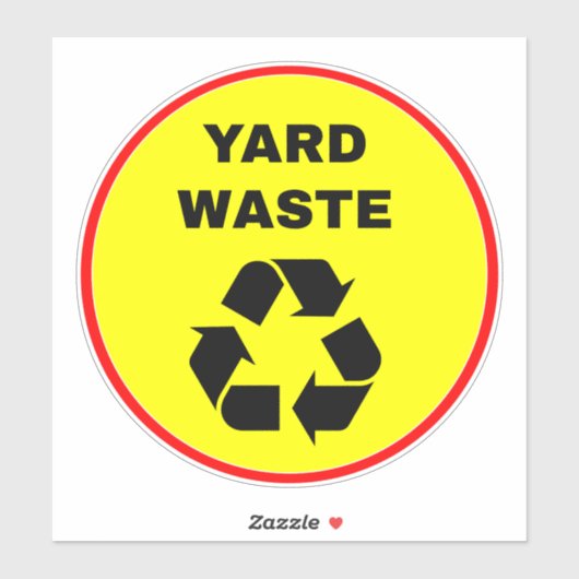 Recycling Yard Waste Sign - Geel Sticker (Vel)