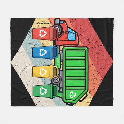  recyclingafval Kinder vuilniswagen Fleece Deken (Voorkant (Horizontaal))