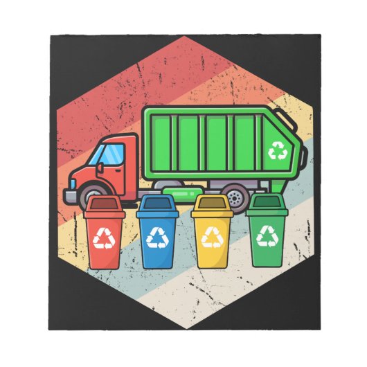 recyclingafval Kinder vuilniswagen Notitieblok (Voorkant)