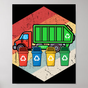  recyclingafval Kinder vuilniswagen Poster