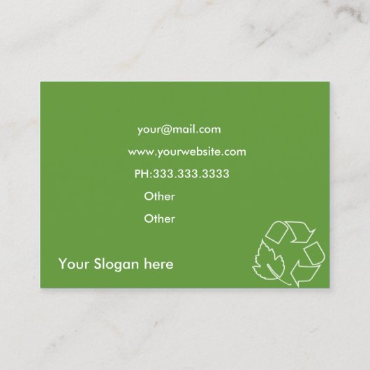 recyclingbedrijf visitekaartje (Achterkant)