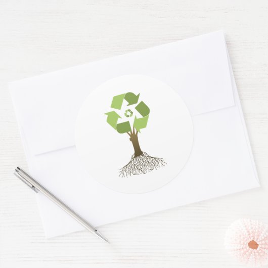 RECYCLINGBOOM RONDE STICKER (Envelop)