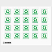 Recyclingbord groen plastic vierkante sticker (Vel)
