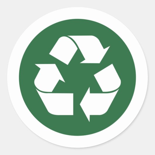 Recyclingbord groen ronde sticker (Voorkant)