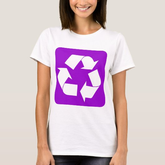 Recyclingbord - Paars T-shirt (Voorkant)