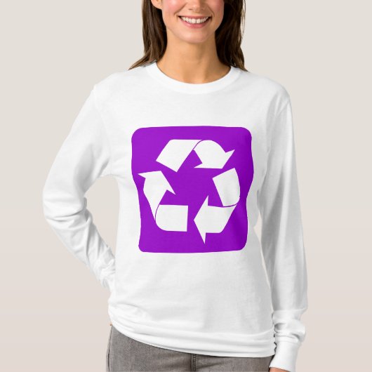 Recyclingbord - Paars T-shirt (Voorkant)