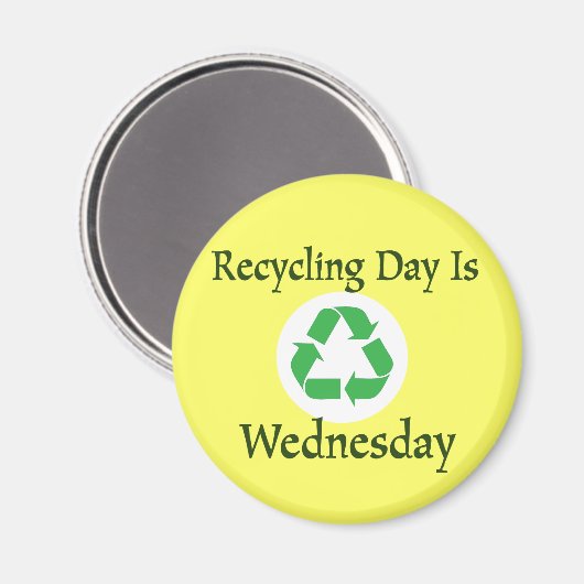 Recyclingdag Woensdag Herinneringsmagneet Magneet (Voorkant / Achterkant)