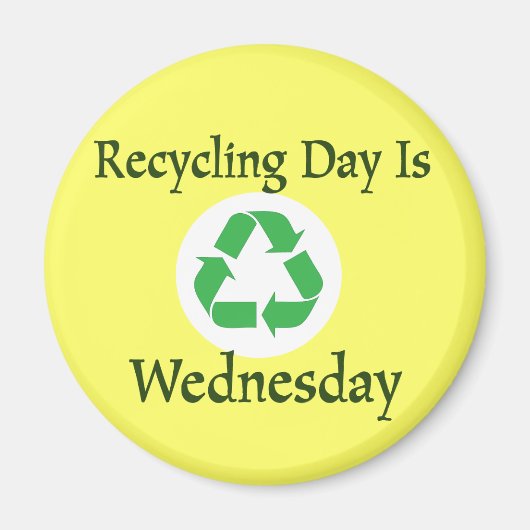 Recyclingdag Woensdag Herinneringsmagneet Magneet (Voorkant)