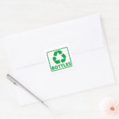 Recyclingflessen tekenen klassiek vierkante sticker (Envelop)