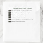 Recyclingnummers (wit) rechthoekige sticker (Tas)