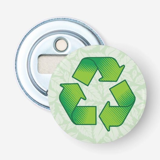 Recyclingsymbool Button Flesopener (Voorkant)