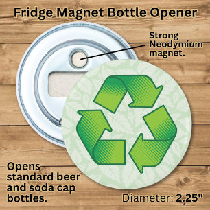 Recyclingsymbool Button Flesopener
