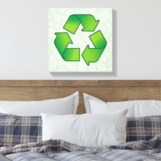 Recyclingsymbool Canvas Afdruk (Insitu (Slaapkamer))