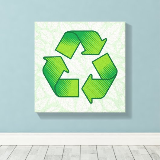 Recyclingsymbool Canvas Afdruk (Insitu (Houten vloer))