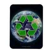 Recyclingsymbool en planeet magneet (Verticaal)