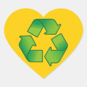 Recyclingsymbool Hart Sticker (Voorkant)