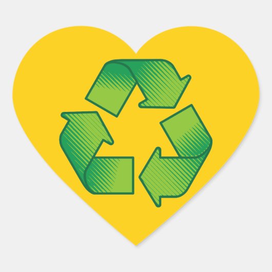 Recyclingsymbool Hart Sticker (Voorkant)