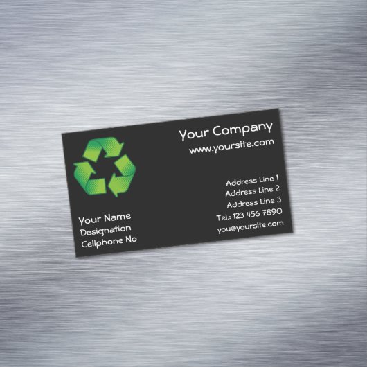 Recyclingsymbool Magnetisch Visitekaartje (Voorbeeld)