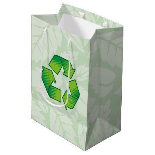 Recyclingsymbool Medium Cadeauzakje (Voorkant Gekanteld)