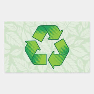 Recyclingsymbool Rechthoekige Sticker