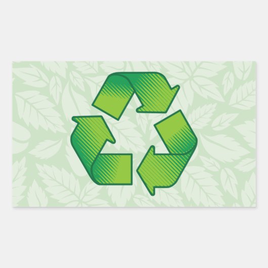 Recyclingsymbool Rechthoekige Sticker (Voorkant)