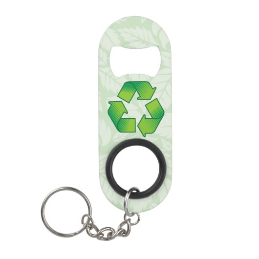 Recyclingsymbool Sleutelhanger Flessenopener (Voorkant)
