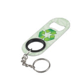 Recyclingsymbool Sleutelhanger Flessenopener (Achterkant Gekanteld)